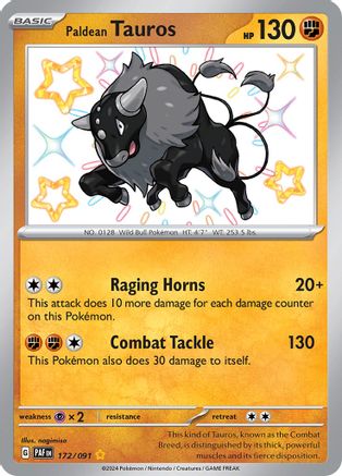 Paldean Tauros - 172/091 172 - [SV Paldean Fates] Holofoil