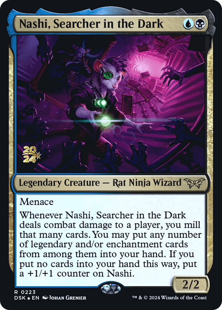 Nashi, Searcher in the Dark (PRE-223S) [Duskmourn: House of Horror Promos] Foil
