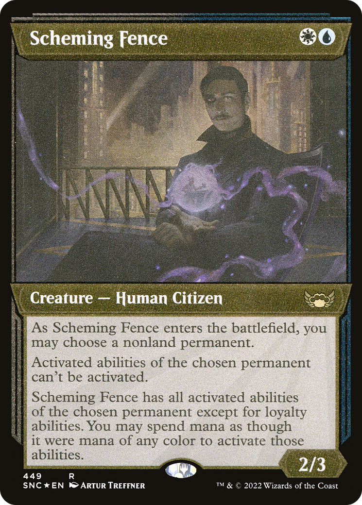 Scheming Fence (Showcase) (Foil Etched) (SNC-449) [Streets of New Capenna] Foil