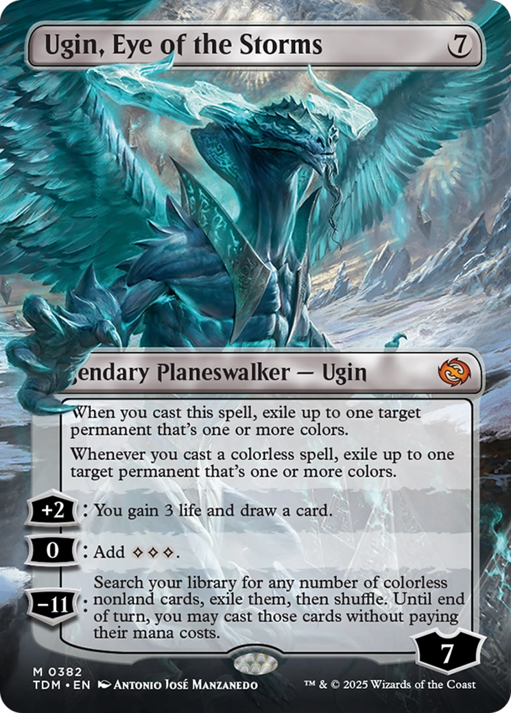 Ugin, Eye of the Storms (Borderless) (TDM-382) [Tarkir: Dragonstorm] Foil