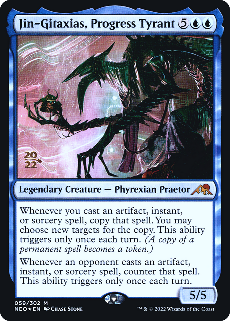Jin-Gitaxias, Progress Tyrant (PRE-059) [Kamigawa: Neon Dynasty Promos] Foil