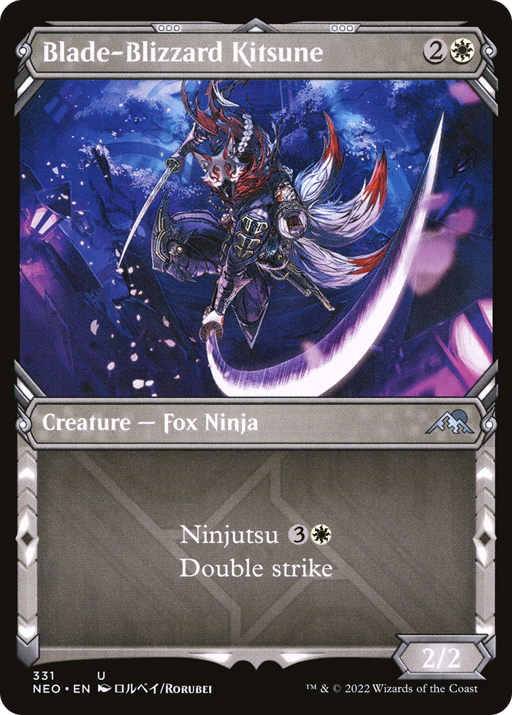 Blade-Blizzard Kitsune (Showcase) (NEO-331) [Kamigawa: Neon Dynasty]