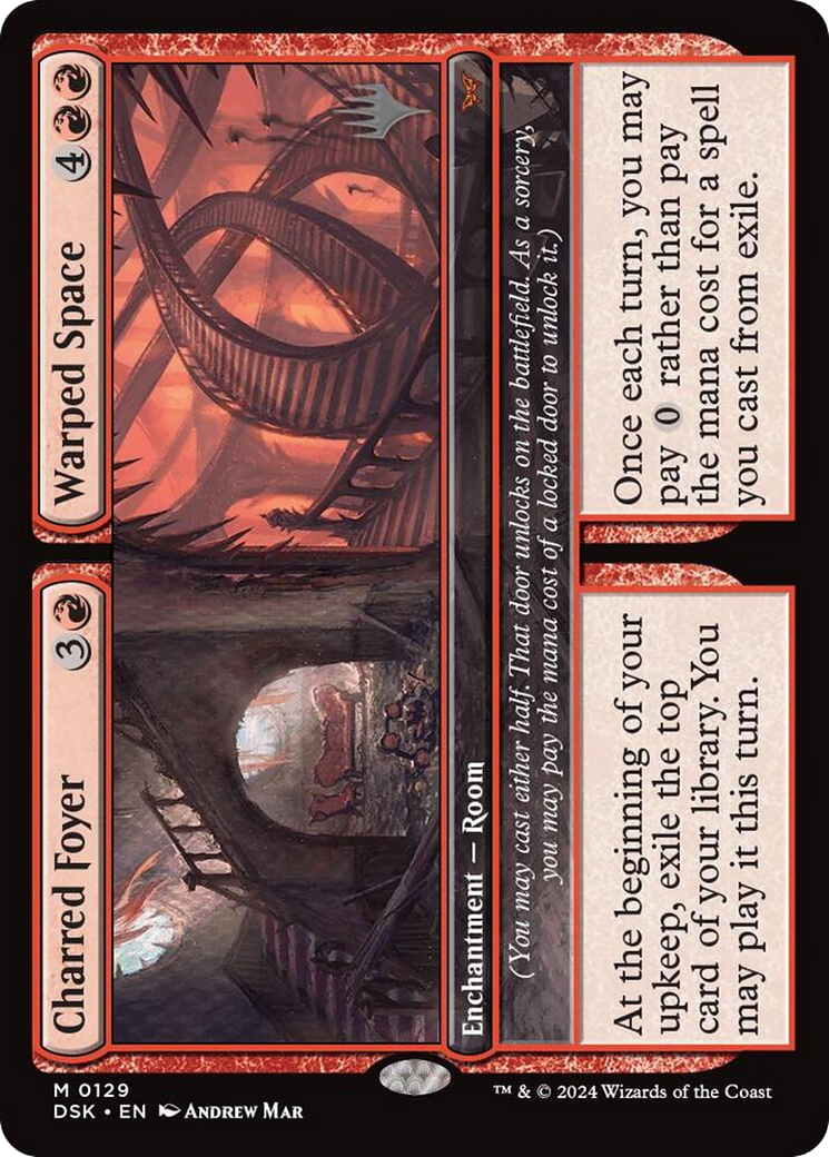 Charred Foyer // Warped Space (PPDSK-129) [Promo Pack: Duskmourn: House of Horror Promos]