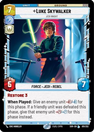 Luke Skywalker - Jedi Knight (051/252) [Spark of Rebellion] Foil