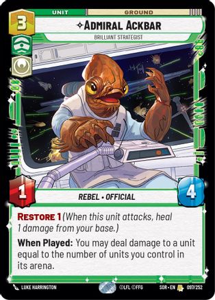 Admiral Ackbar - Brilliant Strategist (097/252) [Spark of Rebellion] Foil