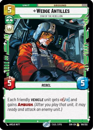 Wedge Antilles - Star of the Rebellion (100/252) [Spark of Rebellion] Foil