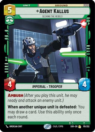 Agent Kallus - Seeking the Rebels (115/252) [Spark of Rebellion] Foil