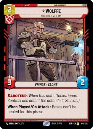 Wolffe - Suspicious Veteran (160/252) [Spark of Rebellion] Foil