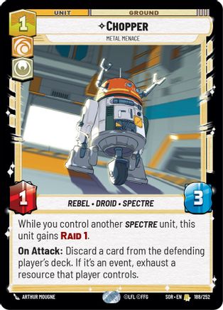 Chopper - Metal Menace (188/252) [Spark of Rebellion] Foil