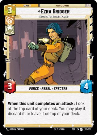 Ezra Bridger - Resourceful Troublemaker (192/252) [Spark of Rebellion] Foil