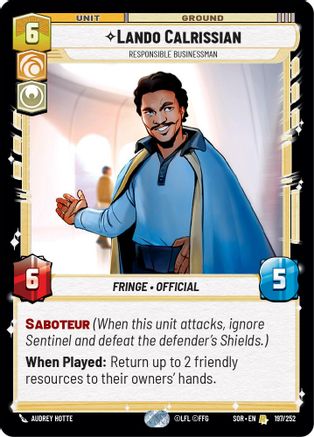 Lando Calrissian - Responsible Businessman (197/252) [Spark of Rebellion] Foil