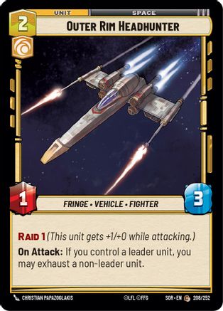 Outer Rim Headhunter (208/252) [Spark of Rebellion] Foil