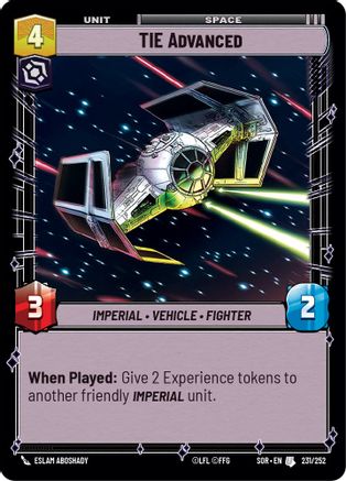 TIE Advanced (231/252) [Spark of Rebellion] Foil
