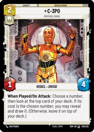 C-3PO - Protocol Droid (238/252) [Spark of Rebellion] Foil