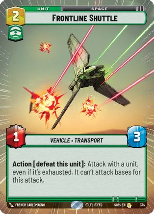 Frontline Shuttle (Hyperspace) (374) [Spark of Rebellion] Foil