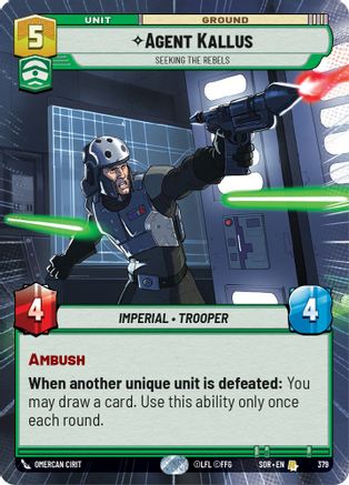 Agent Kallus - Seeking the Rebels (Hyperspace) (379) [Spark of Rebellion] Foil