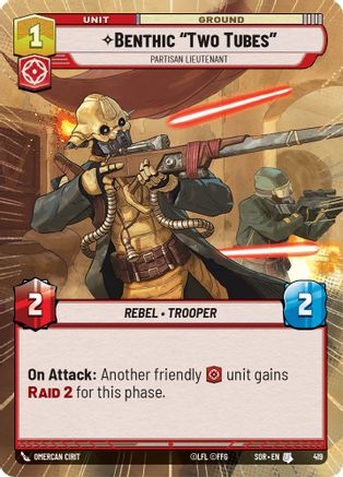 Benthic "Two Tubes" - Partisan Lieutenant (Hyperspace) (419) [Spark of Rebellion] Foil