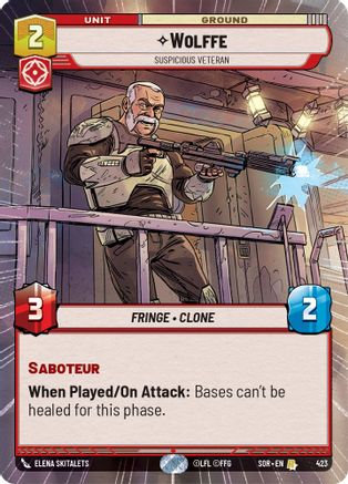 Wolffe - Suspicious Veteran (Hyperspace) (423) [Spark of Rebellion] Foil