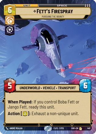 Fett's Firespray - Pursuing the Bounty (Hyperspace) (447) [Spark of Rebellion] Foil