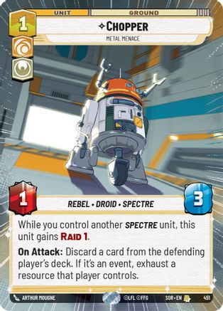 Chopper - Metal Menace (Hyperspace) (451) [Spark of Rebellion] Foil