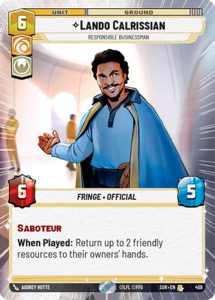 Lando Calrissian - Responsible Businessman (Hyperspace) (459) [Spark of Rebellion] Foil