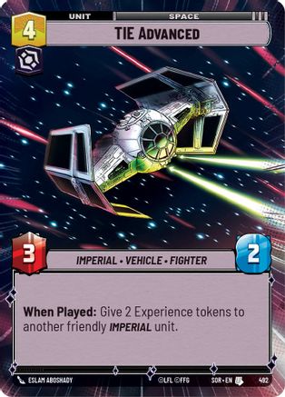 TIE Advanced (Hyperspace) (492) [Spark of Rebellion] Foil