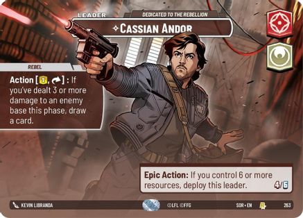 Cassian Andor - Dedicated to the Rebellion (Showcase) (263) [Spark of Rebellion] Foil