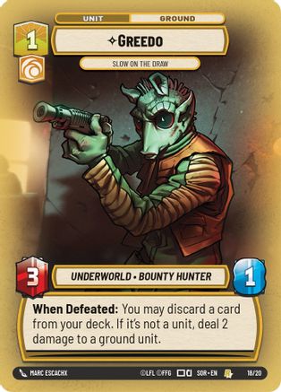 Greedo - Slow on the Draw (18/20) [Spark of Rebellion Weekly Play Promos] Foil