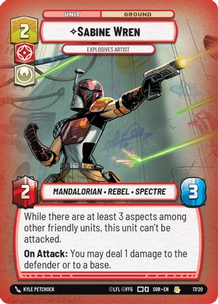 Sabine Wren - Explosives Artist (17/20) [Spark of Rebellion Weekly Play Promos]
