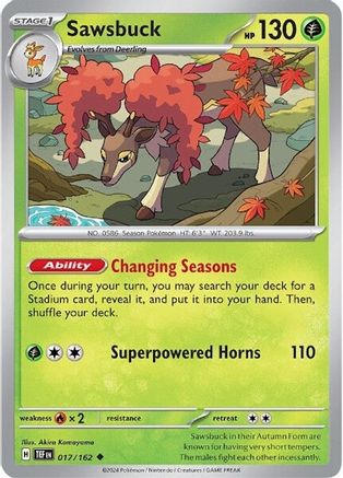 Sawsbuck - 017/162 17 - [SV05 Temporal Forces] Reverse Holofoil