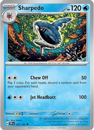Sharpedo 43 - [SV05 Temporal Forces] Reverse Holofoil