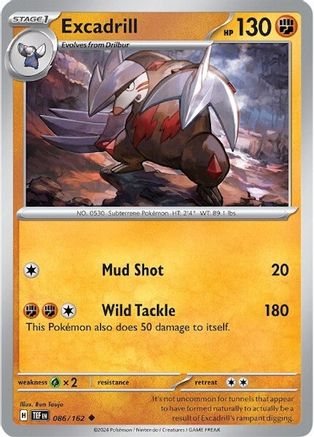 Excadrill - 086/162 86 - [SV05 Temporal Forces] Reverse Holofoil