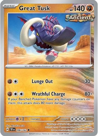 Great Tusk - 096/162 96 - [SV05 Temporal Forces] Reverse Holofoil