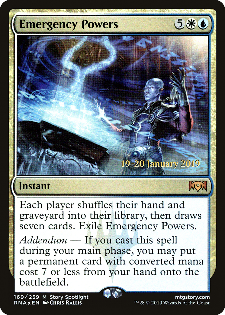 Emergency Powers (PRE-169S) [Ravnica Allegiance Promos] Foil