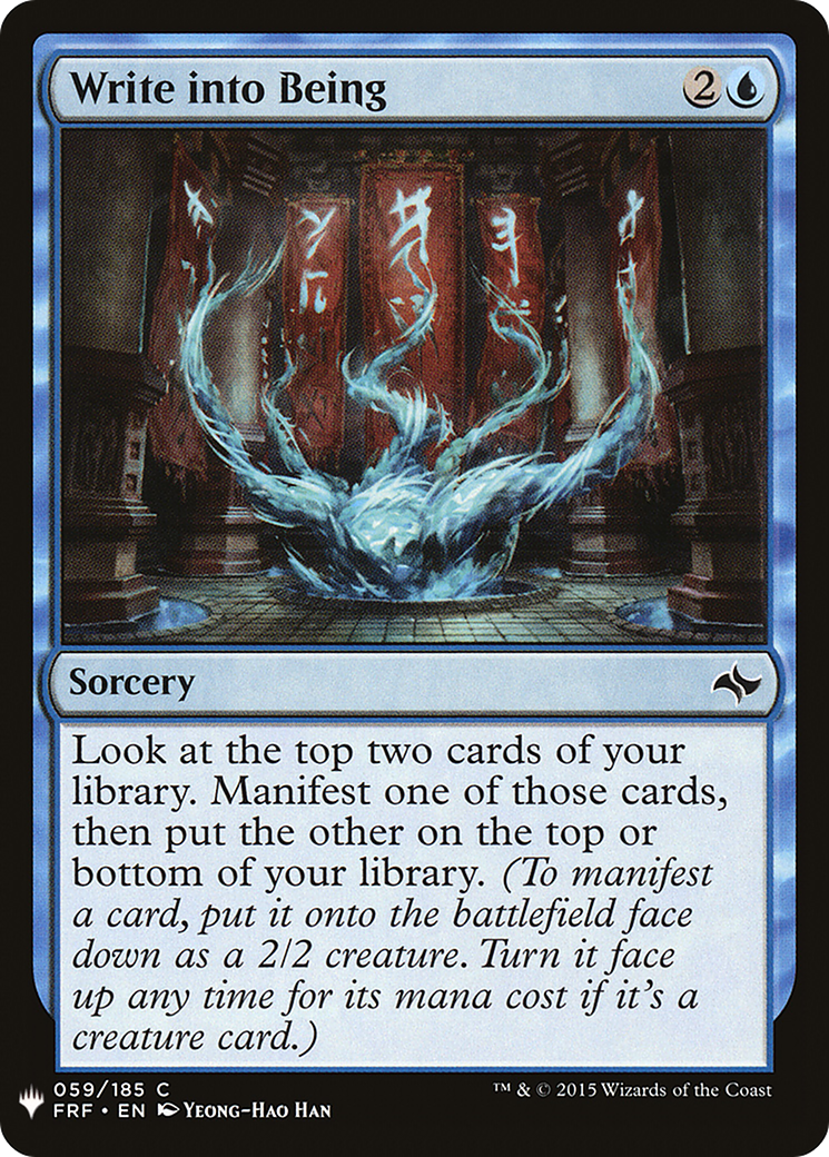 Write into Being (LIST-FRF-59) [The List]