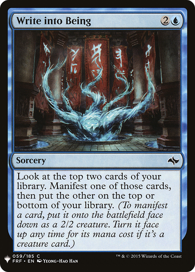 Write into Being (LIST-FRF-59) [The List]