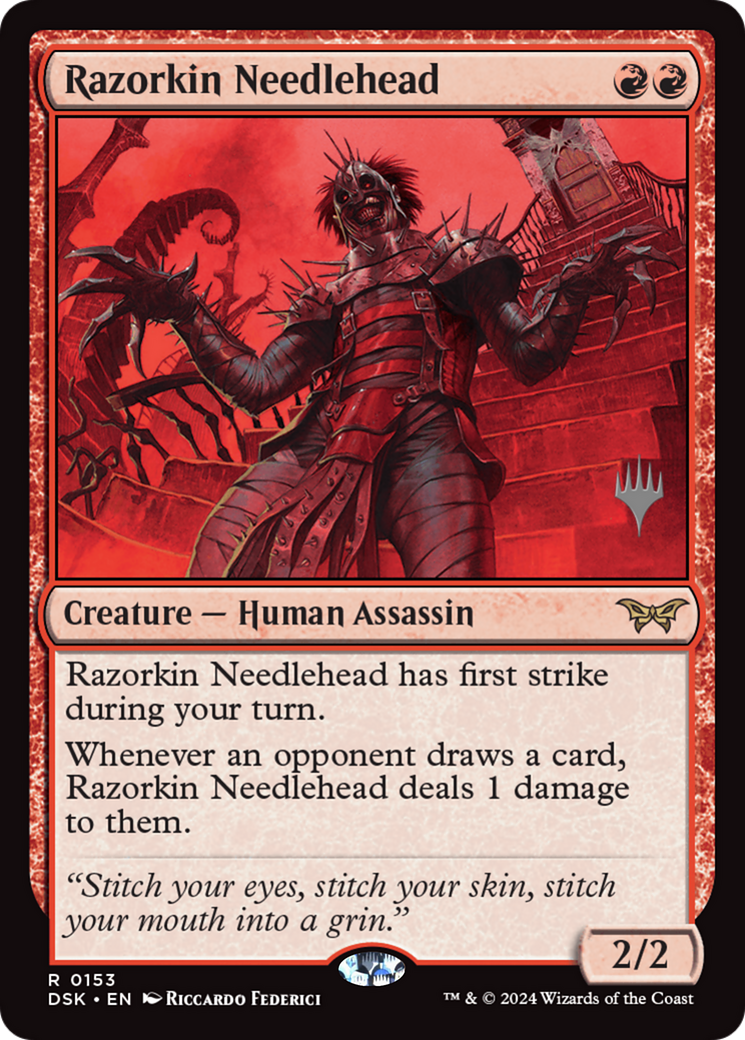 Razorkin Needlehead (PPDSK-153P) [Duskmourn: House of Horror Promos] Foil