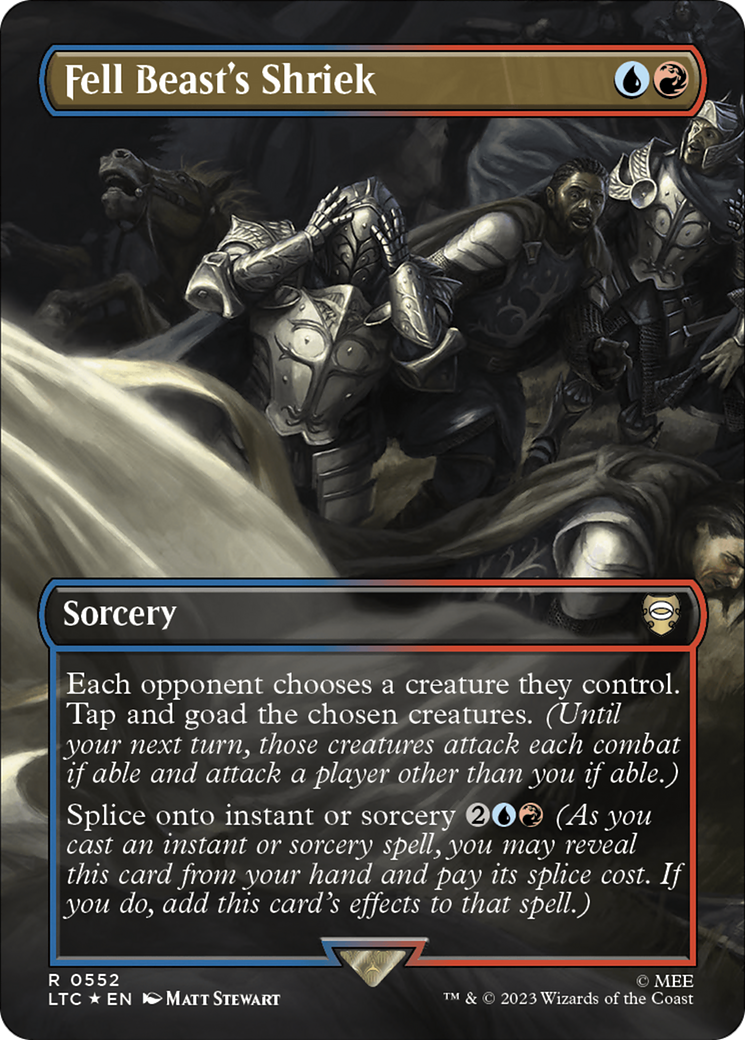 Fell Beast's Shriek (Borderless) (Surge Foil) (LTC-552) [Tales of Middle-earth Commander] (Borderless) Foil