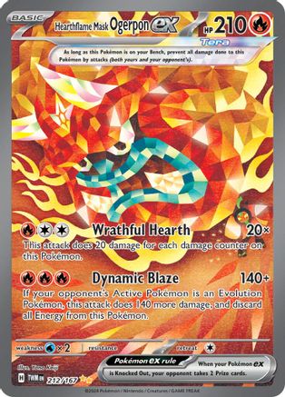 Hearthflame Mask Ogerpon ex - 212/167 212 - [SV06 Twilight Masquerade] Holofoil