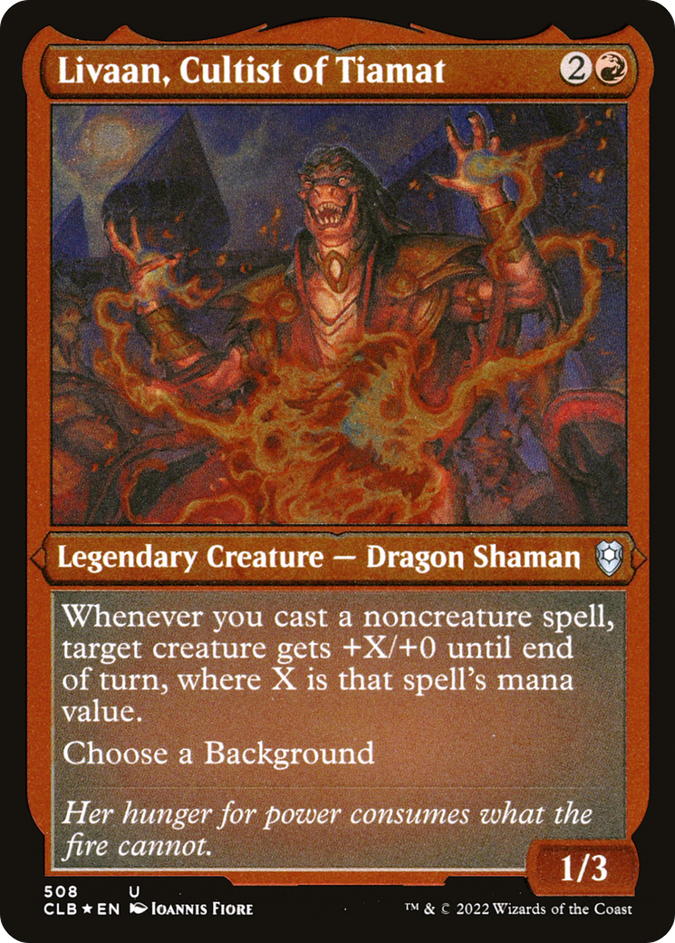 Livaan, Cultist of Tiamat (Foil Etched) (CLB-508) [Commander Legends: Battle for Baldur's Gate] Foil