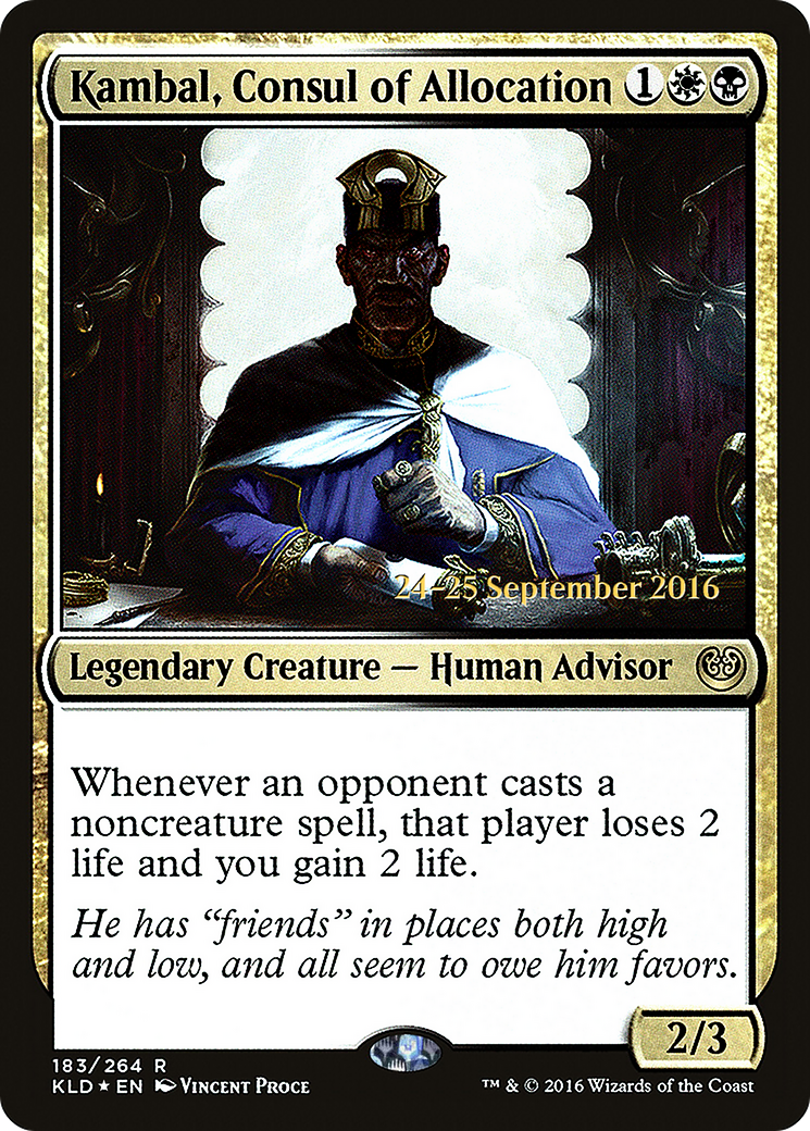 Kambal, Consul of Allocation (PRE-183S) [Kaladesh Promos] Foil
