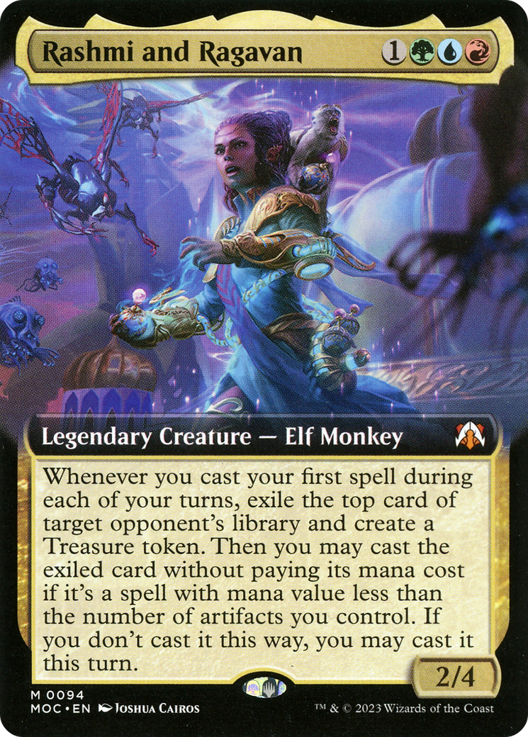 Rashmi and Ragavan (MOC-094) [March of the Machine Commander]: (Extended Art) Foil