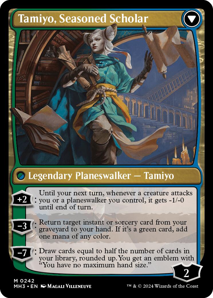 Tamiyo, Inquisitive Student // Tamiyo, Seasoned Scholar (PRE-242S) [Modern Horizons 3 Promos] Foil