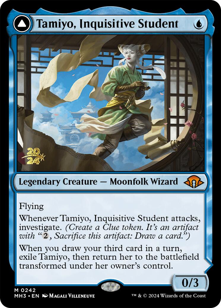 Tamiyo, Inquisitive Student // Tamiyo, Seasoned Scholar (PRE-242S) [Modern Horizons 3 Promos] Foil Foil