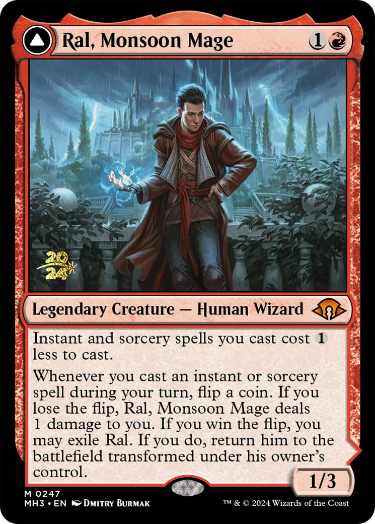 Ral, Monsoon Mage // Ral, Leyline Prodigy (PRE-247S) [Modern Horizons 3 Promos] Foil