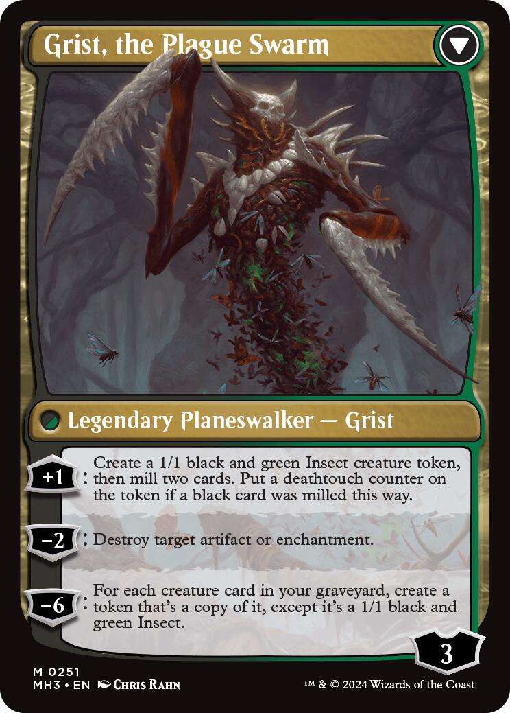Grist, Voracious Larva // Grist, the Plague Swarm (PRE-251S) [Modern Horizons 3 Promos] Foil