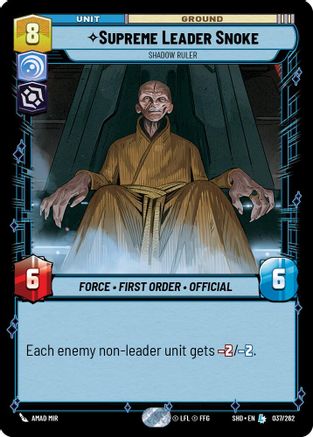 Supreme Leader Snoke - Shadow Ruler (037/262) [Shadows of the Galaxy] Foil