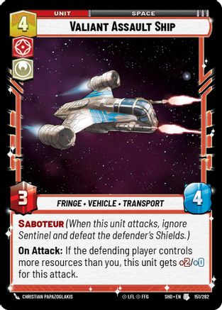 Valiant Assault Ship (151/262) [Shadows of the Galaxy] Foil