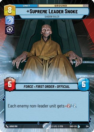 Supreme Leader Snoke - Shadow Ruler (Hyperspace) (314) [Shadows of the Galaxy] Foil