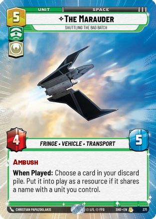 The Marauder - Shuttling the Bad Batch (Hyperspace) (371) [Shadows of the Galaxy] Foil